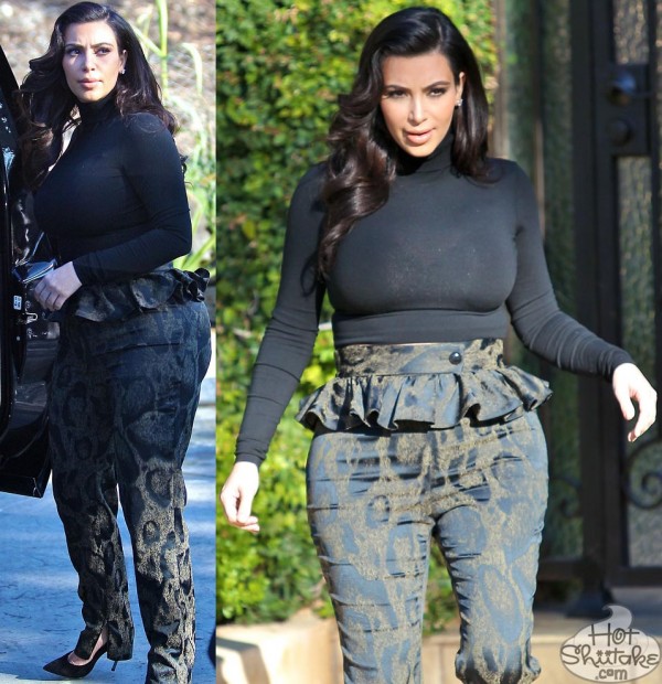 Kim Kardashian's Peplum Pants -- Kim K's Pregnancy Style: Pure Evil